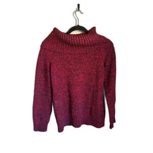 Ralph Lauren Pink and Black Speckled Cowl Neck Sweater, Size M